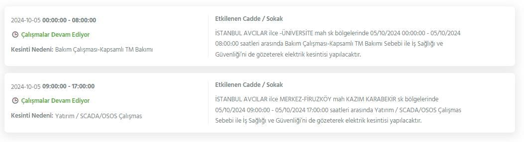 Gece yarısından itibaren İstanbul'un 19 ilçesinde 8 saati bulacak elektrik kesintisi 23